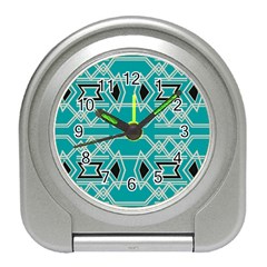 Abstract Pattern Geometric Backgrounds  Travel Alarm Clock by Eskimos