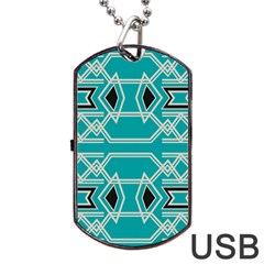 Abstract Pattern Geometric Backgrounds  Dog Tag Usb Flash (one Side) by Eskimos