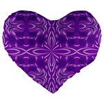 Folk flowers print Floral pattern Ethnic art Large 19  Premium Heart Shape Cushions Front