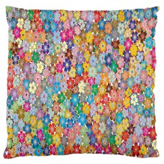 Floral Flowers Large Cushion Case (one Side) by artworkshop