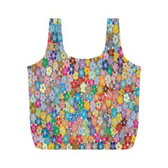 Floral Flowers Full Print Recycle Bag (m) by artworkshop