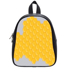 Hexagons Yellow Honeycomb Hive Bee Hive Pattern School Bag (small) by artworkshop