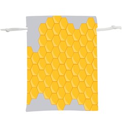 Hexagons Yellow Honeycomb Hive Bee Hive Pattern  Lightweight Drawstring Pouch (xl) by artworkshop