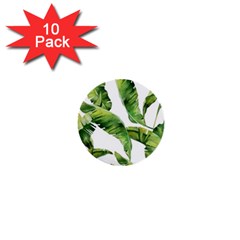 Sheets Tropical Plant Palm Summer Exotic 1  Mini Buttons (10 Pack) 