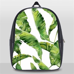 Sheets Tropical Plant Palm Summer Exotic School Bag (large) by artworkshop