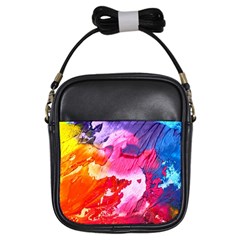 Colorful Painting Girls Sling Bag by artworkshop