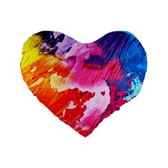 Colorful Painting Standard 16  Premium Heart Shape Cushions by artworkshop