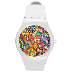 Mandalas Colorful Abstract Ornamental Round Plastic Sport Watch (m) by artworkshop