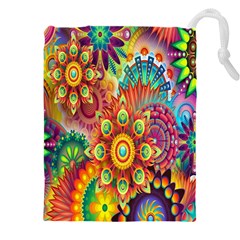 Mandalas Colorful Abstract Ornamental Drawstring Pouch (4xl) by artworkshop