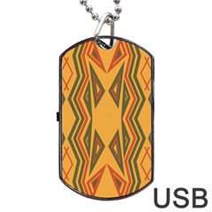 Abstract Pattern Geometric Backgrounds  Dog Tag Usb Flash (two Sides) by Eskimos