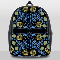 Folk Flowers Print Floral Pattern Ethnic Art School Bag (xl) by Eskimos