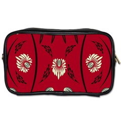 Folk Flowers Print Floral Pattern Ethnic Art Toiletries Bag (two Sides) by Eskimos