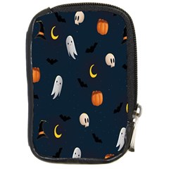 Halloween Ghost Pumpkin Bat Skull Compact Camera Leather Case by artworkshop