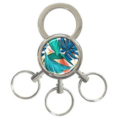 Leaves Tropical Exotic 3-ring Key Chain by artworkshop