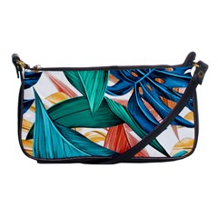 Leaves Tropical Exotic Shoulder Clutch Bag by artworkshop