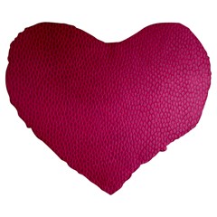 Pink Leather Leather Texture Skin Texture Large 19  Premium Heart Shape Cushions by artworkshop