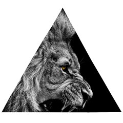 Angry Male Lion Wooden Puzzle Triangle by Jancukart