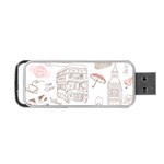 I Love London Drawing Portable USB Flash (Two Sides) Front