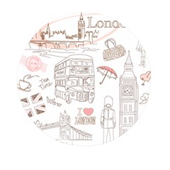 I Love London Drawing Mini Round Pill Box by Jancukart