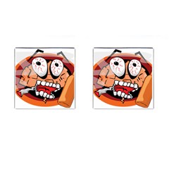 Brain Cartoon Animation Cufflinks (square) by Jancukart