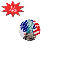 Statue Of Liberty Independence Day Poster Art 1  Mini Magnet (10 Pack)  by Jancukart