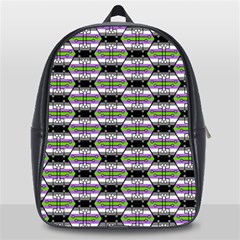 Hackers Town Void Mantis Hexagon Agender Nine 9 Stripe Pride Flag School Bag (large) by WetdryvacsLair