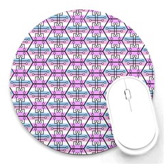 Hackers Town Void Mantis Hexagon Bigender Pride Flag Round Mousepads by WetdryvacsLair