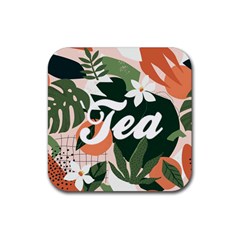 Tropical Polka Plants 2 Drink Coaster (square) by flowerland