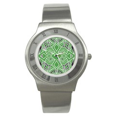 Abstract Pattern Geometric Backgrounds  Stainless Steel Watch by Eskimos