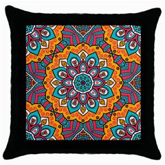 Mandala Spirit Throw Pillow Case (black) by zappwaits