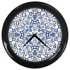 Blue-design Wall Clock (black) by nateshop