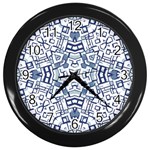 Blue-design Wall Clock (Black) Front