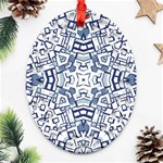 Blue-design Oval Filigree Ornament (Two Sides) Front