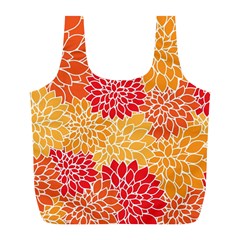 Background Colorful Floral Full Print Recycle Bag (l) by artworkshop