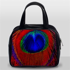 Peacock Plumage Fearher Bird Pattern Classic Handbag (two Sides) by Sapixe