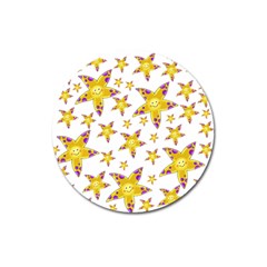 Isolated Transparent Starfish Magnet 3  (round) by Sapixe