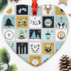 Advent Calendar Heart Ornament (two Sides) by Sapixe