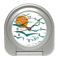 Sunset Glow Sun Bird Travel Alarm Clock by Sapixe