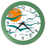 Sunset Glow Sun Bird Color Wall Clock Front