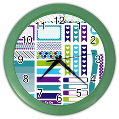 Peacock Pattern Color Wall Clock by Sapixe