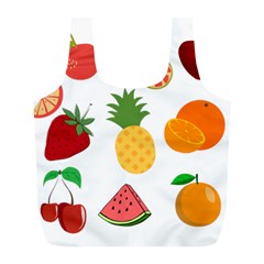 Fruits Cartoon Full Print Recycle Bag (l) by Sapixe