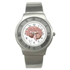 Cerebrum Human Structure Cartoon Human Brain Stainless Steel Watch by Sapixe