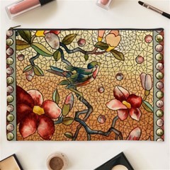 Flower Cubism Mosaic Vintage Cosmetic Bag (xxxl) by Sapixe