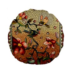 Flower Cubism Mosaic Vintage Standard 15  Premium Flano Round Cushions by Sapixe