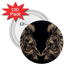 Animalsangry Male Lions Conflict 2 25  Buttons (100 Pack)  by Jancukart