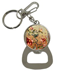 Flower Cubism Mosaic Vintage Bottle Opener Key Chain by Jancukart