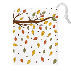 Autumn Isolated Blade Branch Drawstring Pouch (5xl) by Amaryn4rt