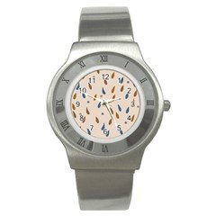 Raindrops Water Drops Pattern Stainless Steel Watch by Amaryn4rt