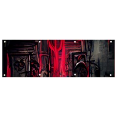 Stranger Things Fantasy Dark  Red Banner And Sign 9  X 3  by Amaryn4rt