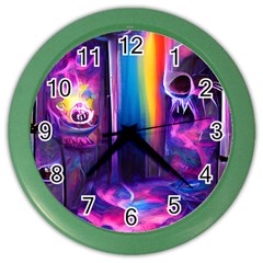 Purple Drawing Digital Art Color Wall Clock by Amaryn4rt